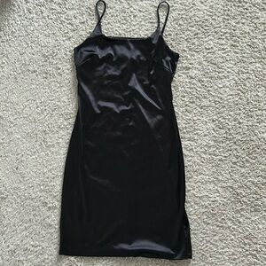 Popular 21 Black Satin Slip Dress Size M